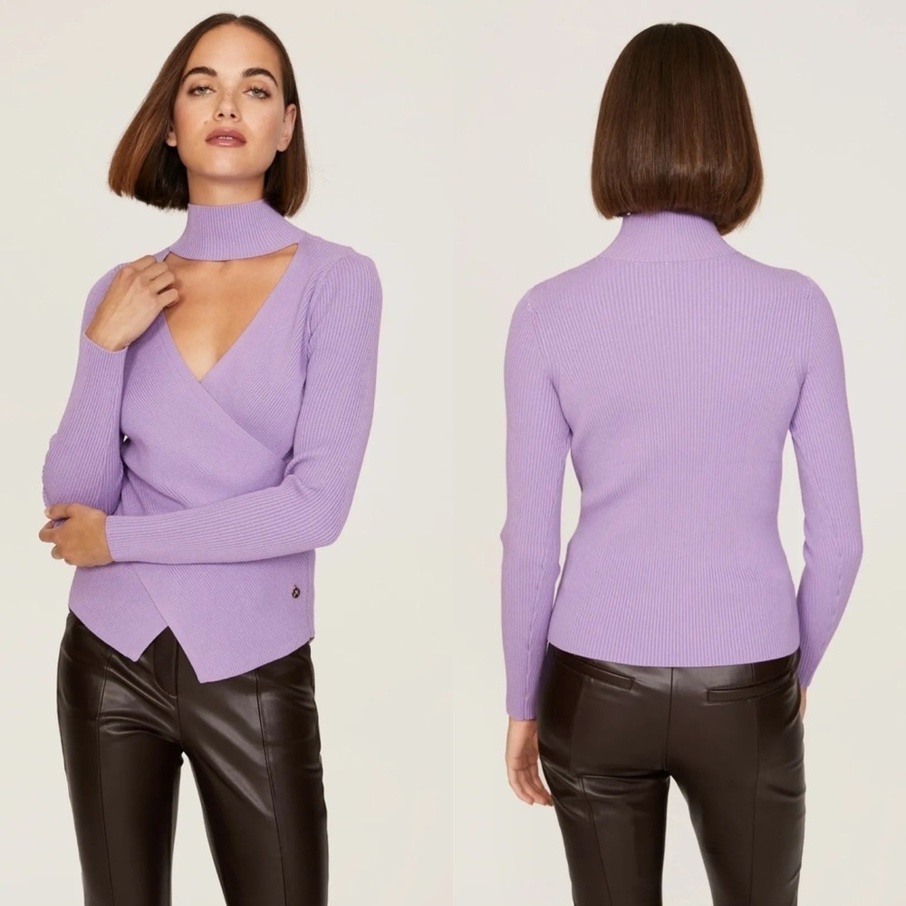 Milly Reversible Crossbody Sweater in Lilac Purple